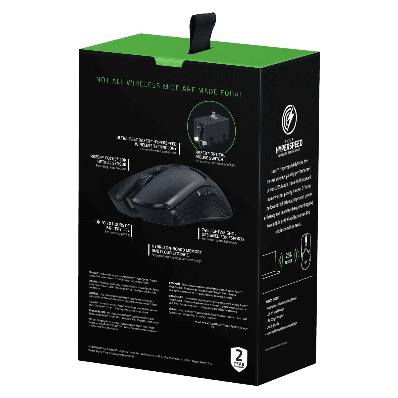 Razer Viper Ultimate Wireless Hyperspeed RGB Gaming Mouse with Charging ...